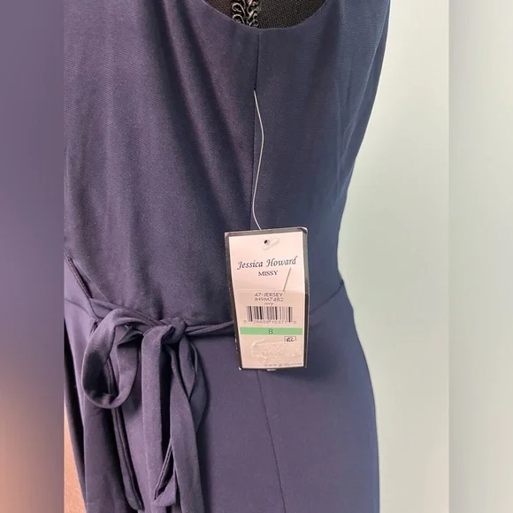 Jessica Howard surplice side ruffle dress in navy size 8. - Picture 6 of 6